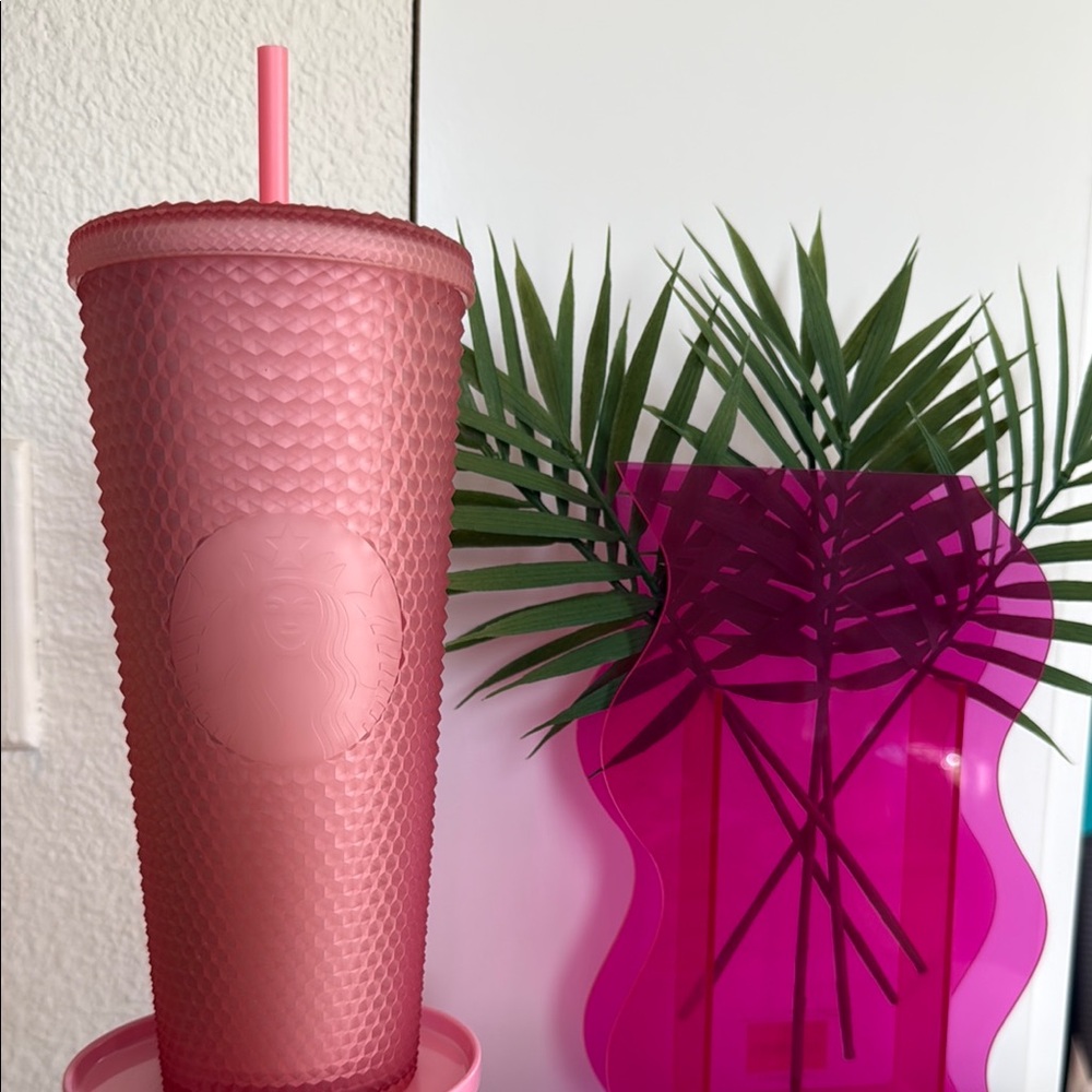 Starbucks Coral Studded Tumbler with Straw